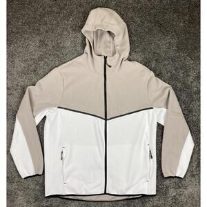 Russell Athletic Fusion Knit Hoodie Men's Tan Full Zip Performance Jacket Sz 2XL